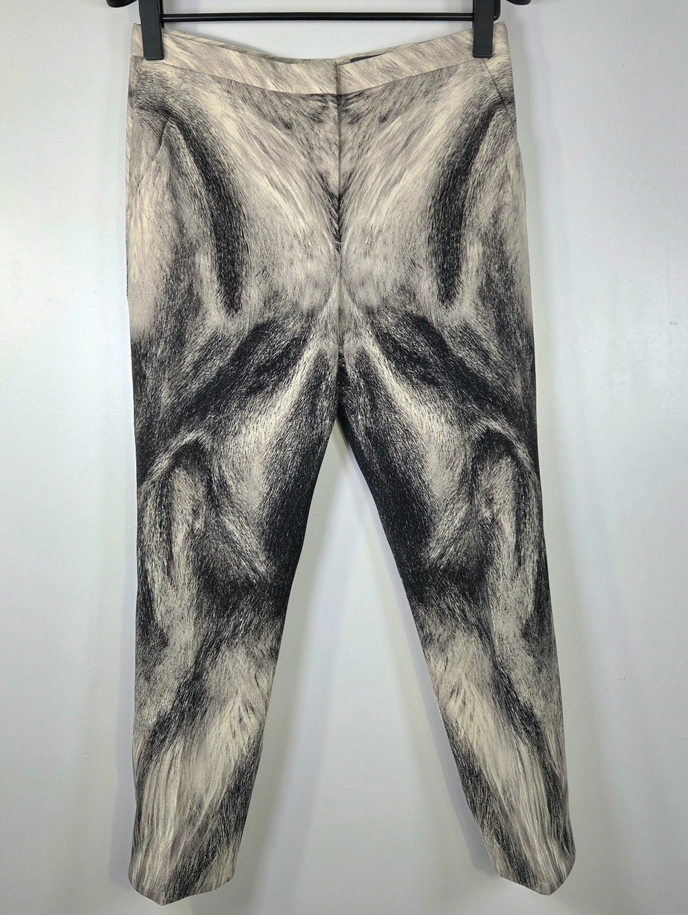 RARE ALEXANDER MCQUEEN ARCHIVAL AW14 WOLF PRINT RUNWAY TROUSERS.